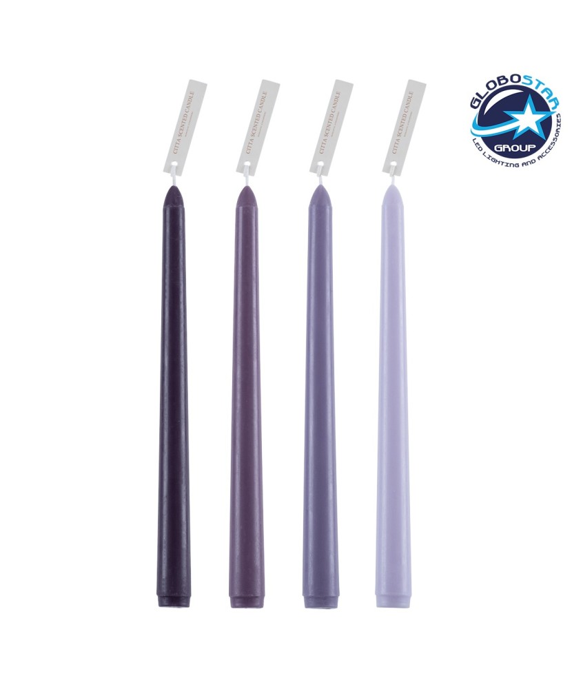 GloboStar® VALLEY-FLOWERS 35209 ΣΕΤ 4 Αρωματικά Κεριά Κηροπηγίου Παραφίνης με Άρωμα Λουλούδια του Αγρού Πολύχρωμα Μ2 x Π2 x Υ25cm